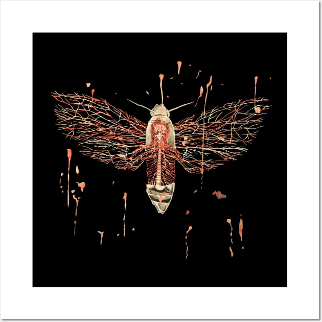 Anatomical Death's Head Hawk Moth Wall Art by RaLiz